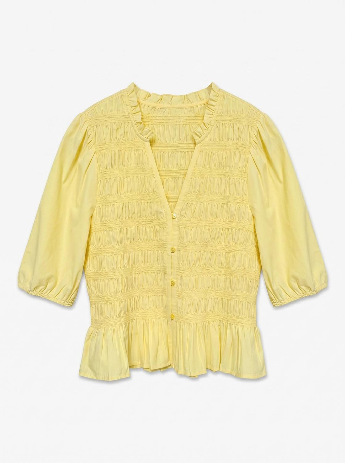 Vmemery 2/4 V-Neck Smock Top Wvn Ret Gul