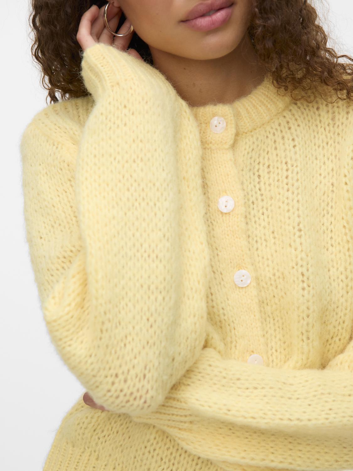 VMWILO LS O-NECK CARDIGAN EXP Mellomgul