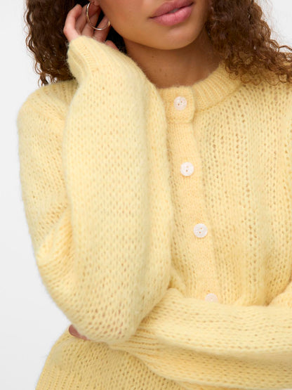 VMWILO LS O-NECK CARDIGAN EXP Mellomgul