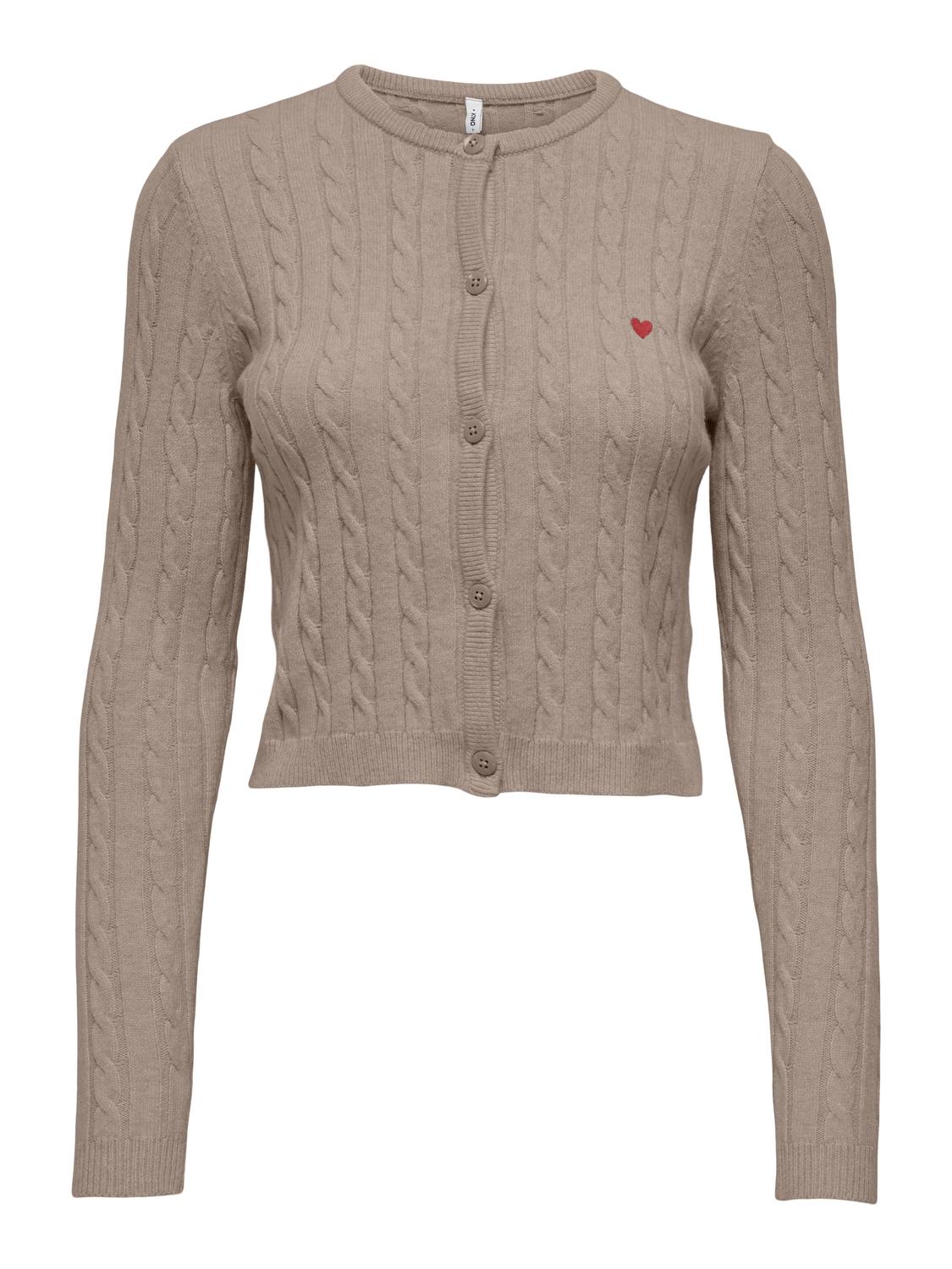 Onlkatia Ls Cable Button Cardigan Cc Knt Beige