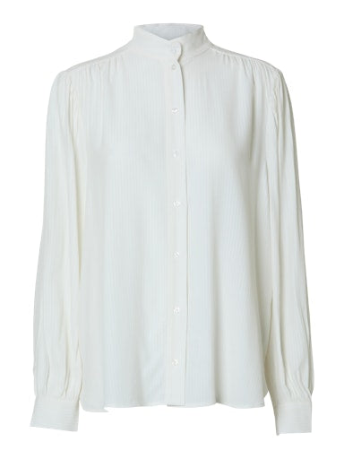 SLFSHEENA LS HIGH COLLAR SHIRT B Snow White