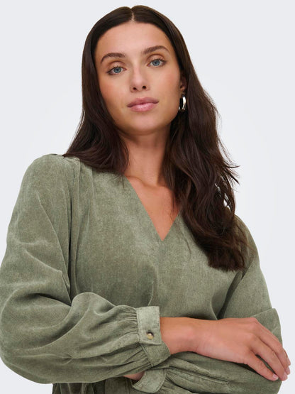 Onlmarike Life L/s Cord Belt Dress Pnt Grønn