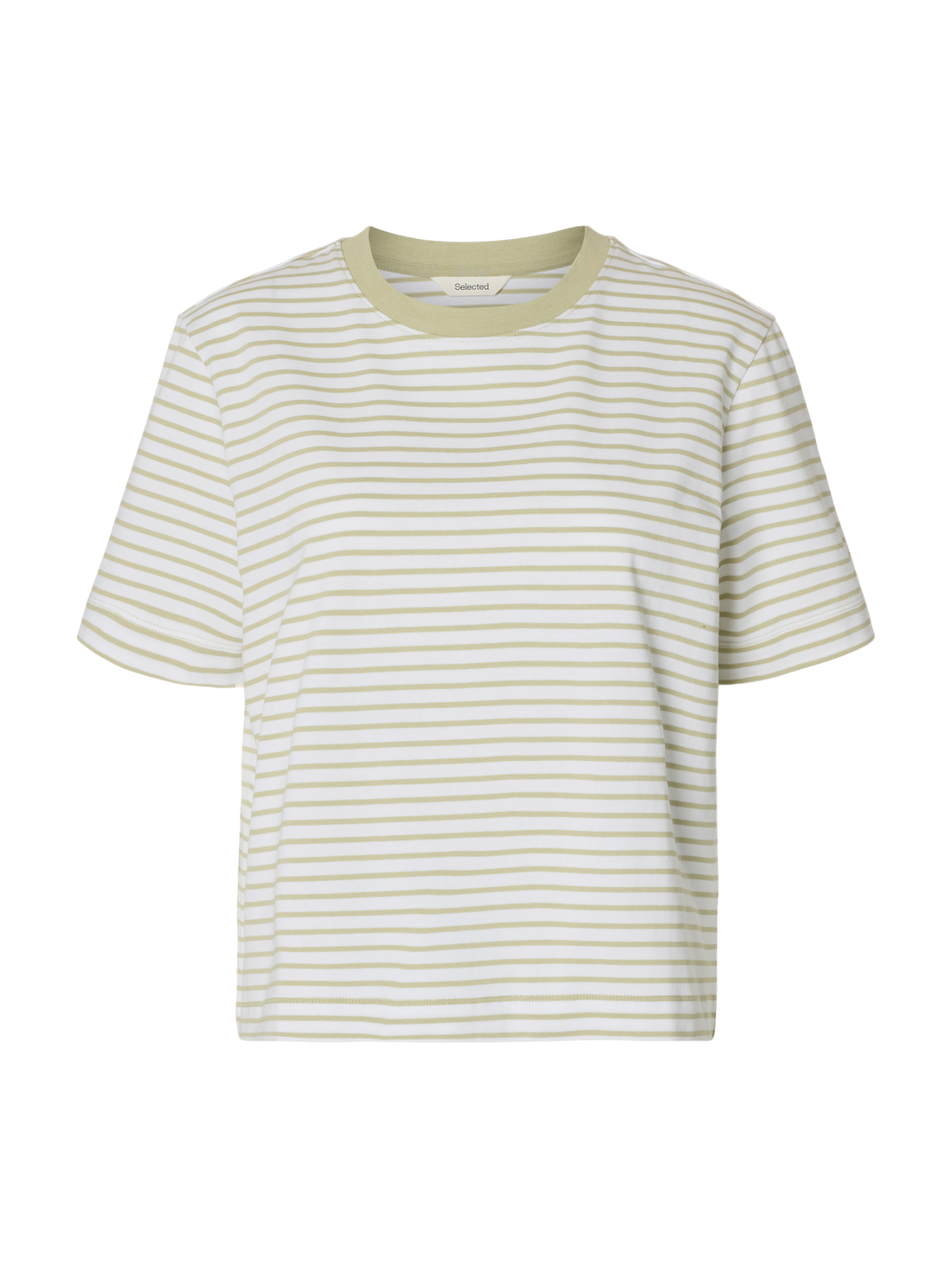 Slwessential Ss Striped Boxy Tee Noos Grønn