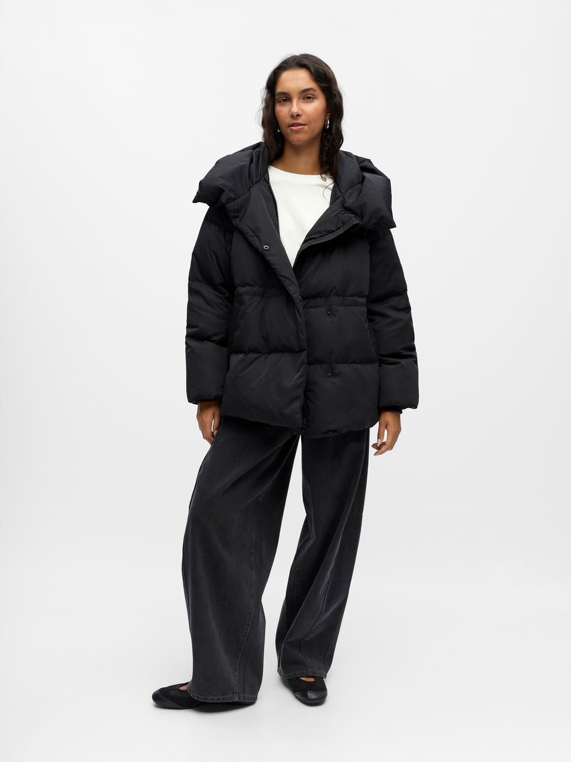 Objloui Re L/s Down Jacket Noos Sort