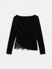 Vmrikke Ls Boatneck Lace Mix Top Jrs Sort