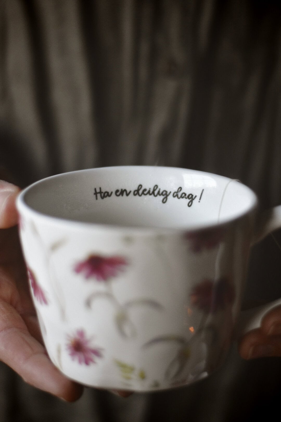 Krus 10×7,5 Cm Blomster «Ha En Deilig Dag»