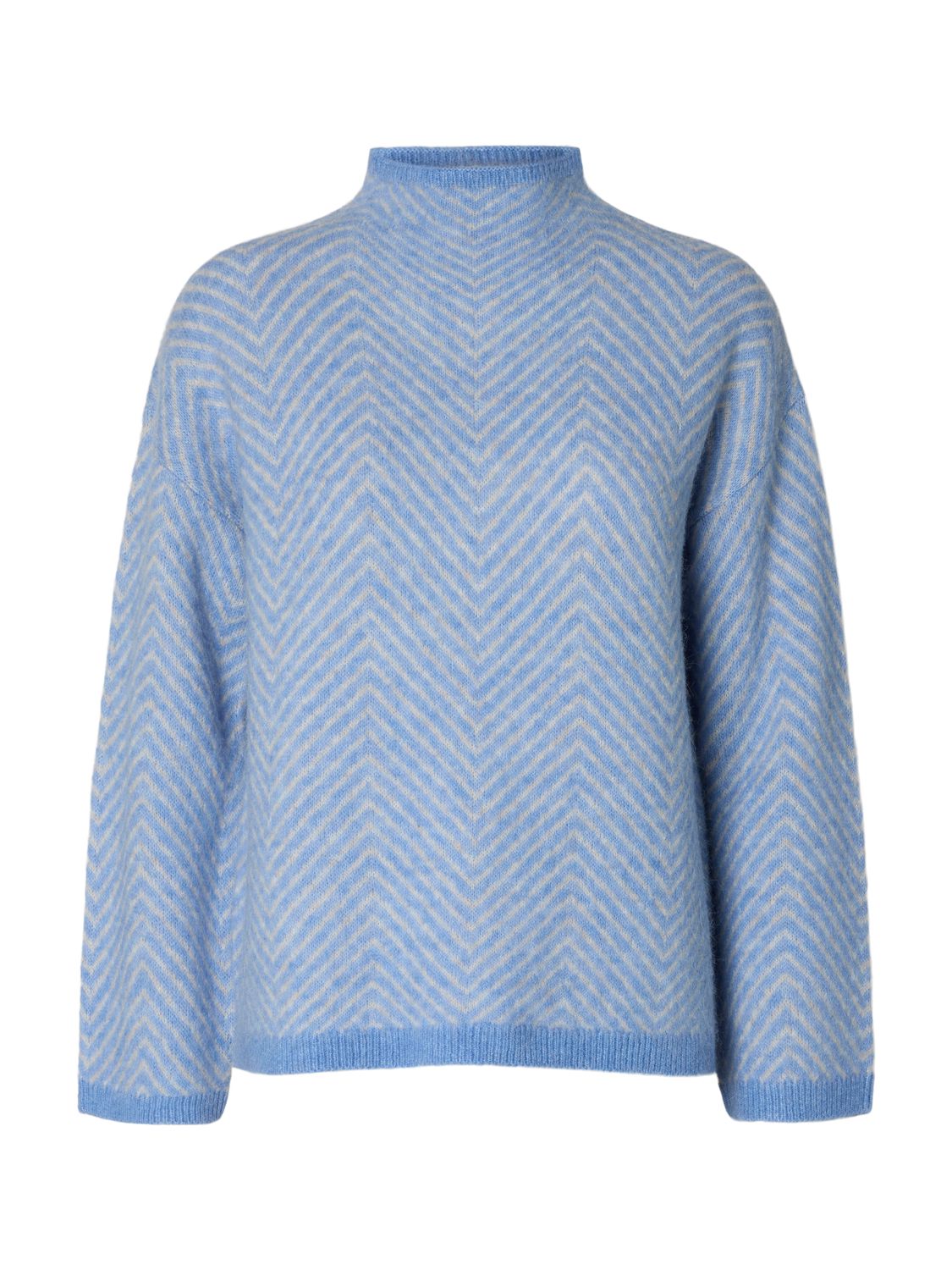 Slwlulu Ls Herringbone Knit High Neck Blå