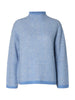 Slwlulu Ls Herringbone Knit High Neck Blå