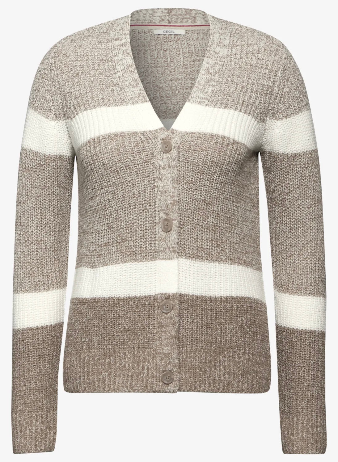 MOULINE STRIPE CARDIGAN Beige