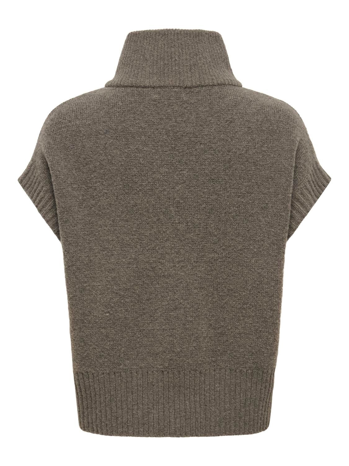 Jdylea S/l Hn 2way Zip Vest Knt Noos Grå