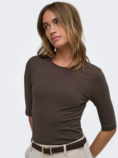 Jdyreno 2/4 O Neck Top Jrs Dia Sort