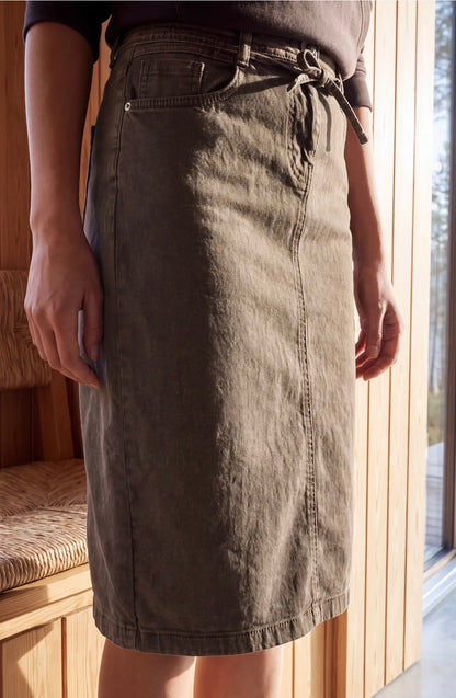 Denim skirt midi Brun