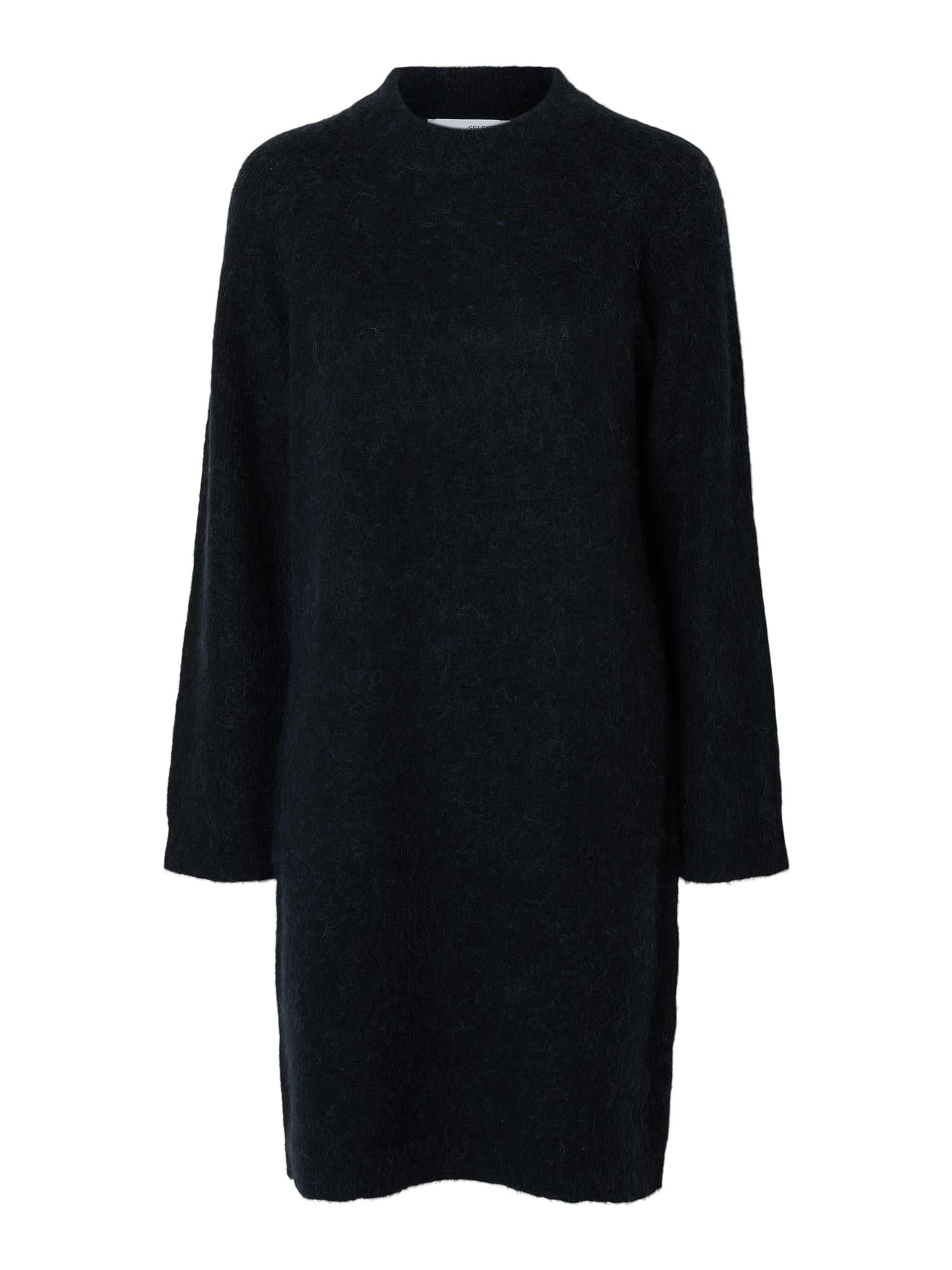 SLFLULU LS HIGH NECK KNIT DRESS Dark Sapphire