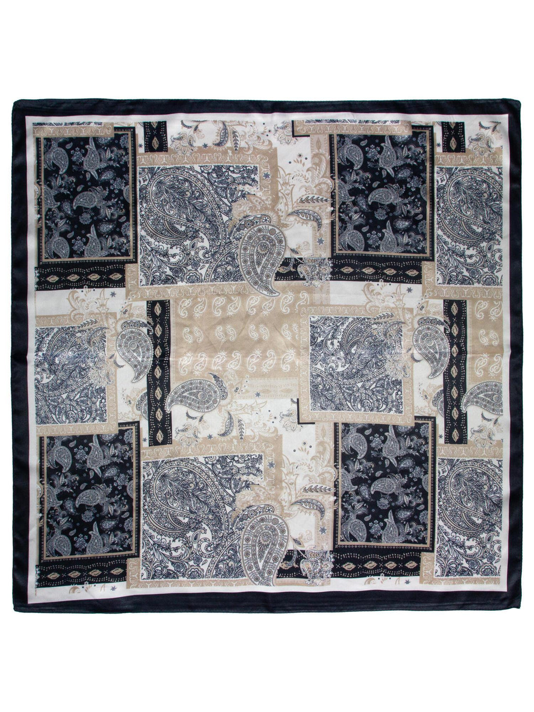 Skjerf paisley 70x70 Svart