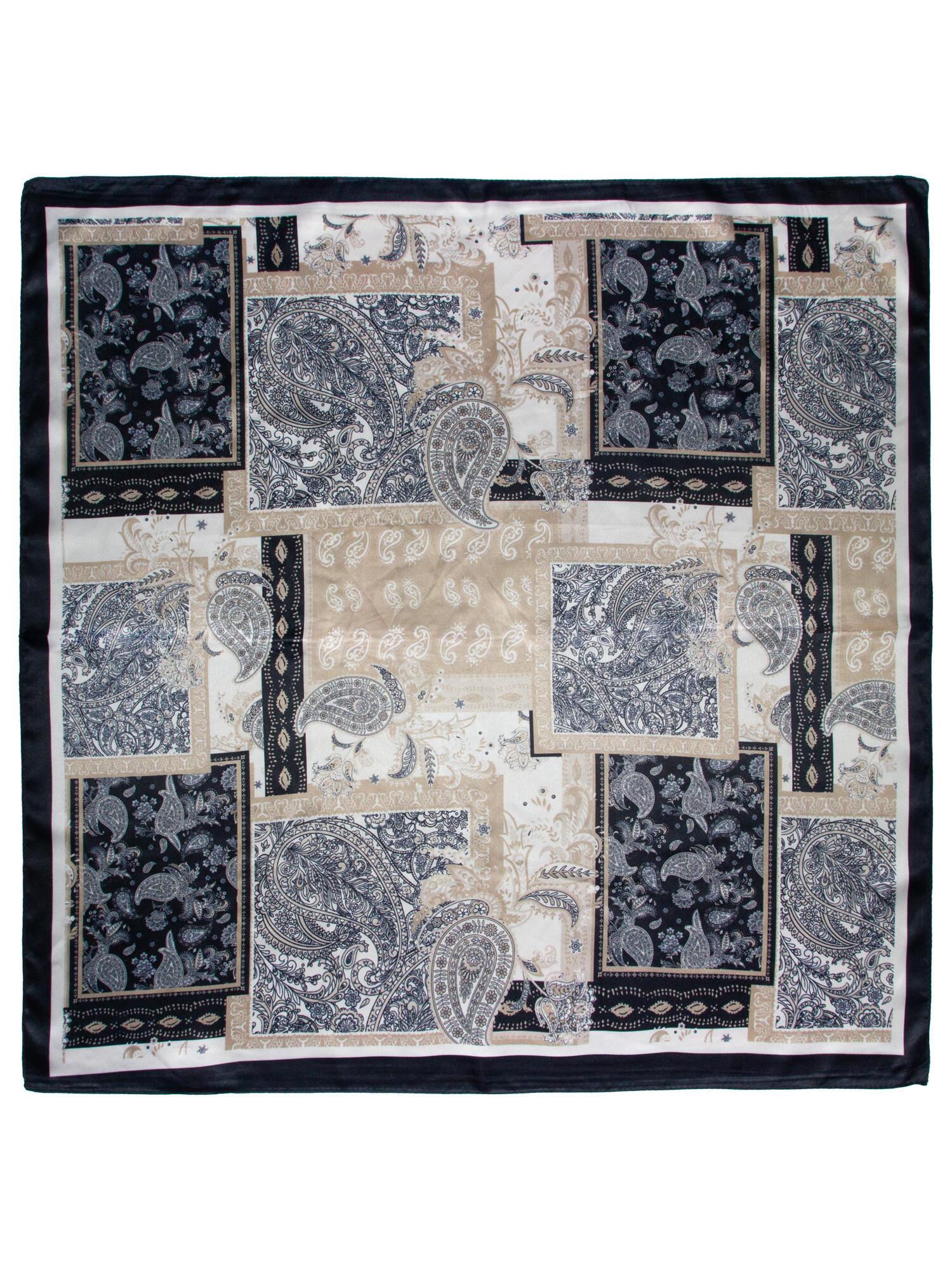 Skjerf paisley 70x70 Svart