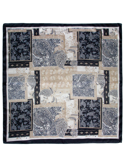 Skjerf paisley 70x70 Svart