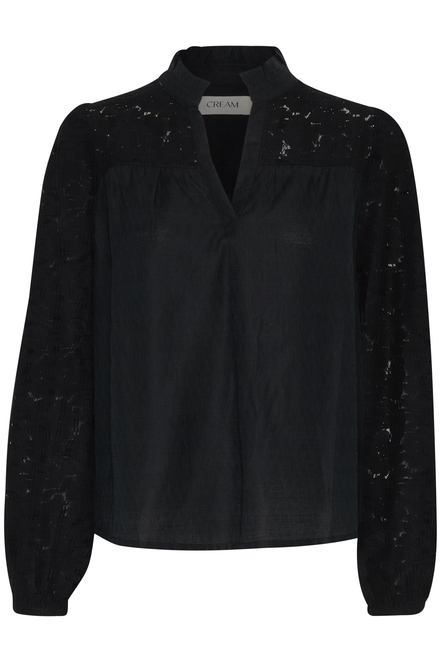 Crliselin Lace Blouse Mørkeblå