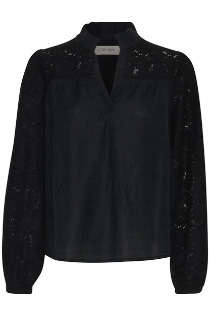 Crliselin Lace Blouse Mørkeblå