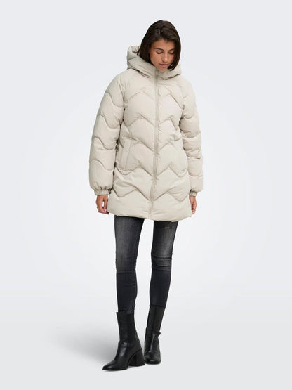 Jdypower Long Hood Puffer Otw Hab Beige