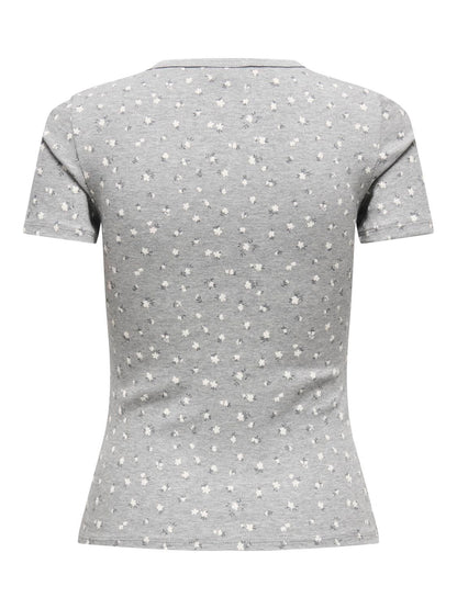 Jdylucky S/s O Neck Top Jrs Noos Grå