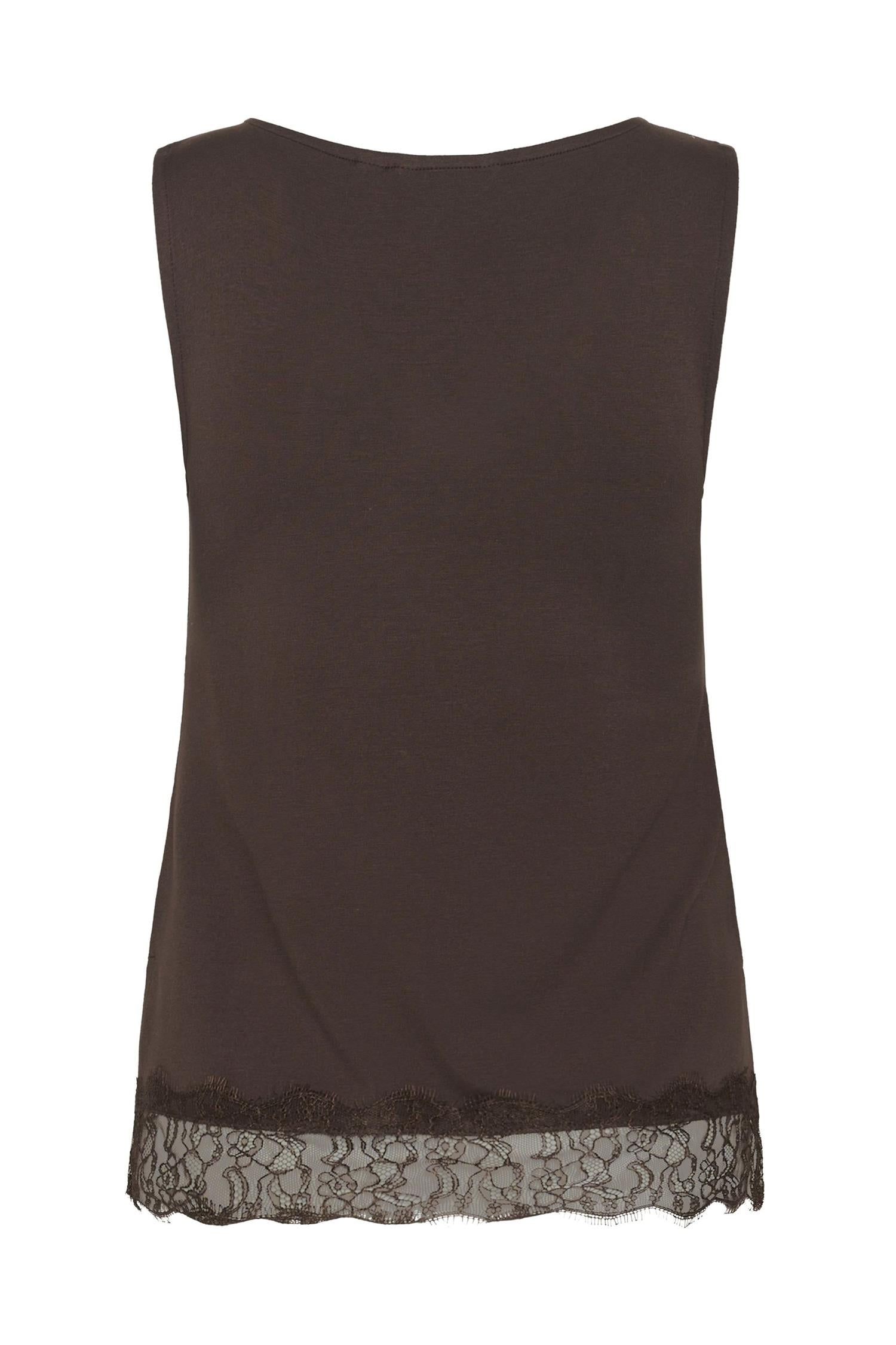 Cralvaia Jersey Lace Top Brun