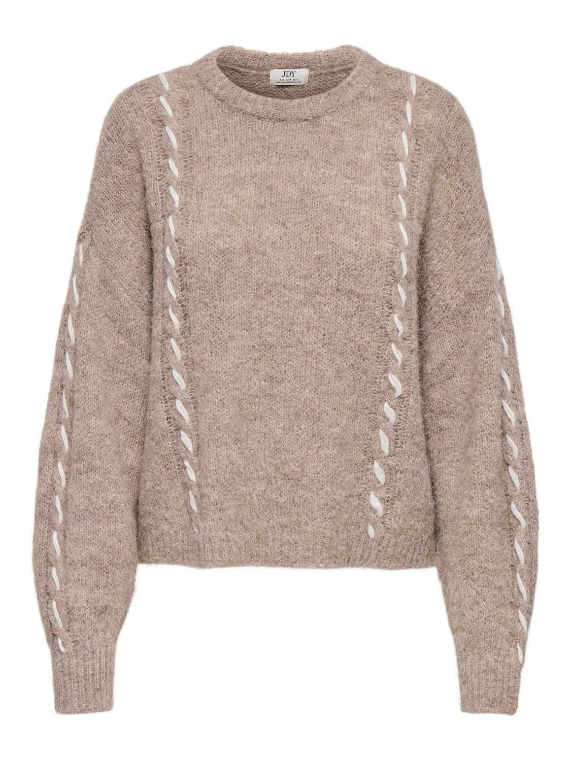 Jdyzoey Ella L/s On Stitch Pullover Knt Beige