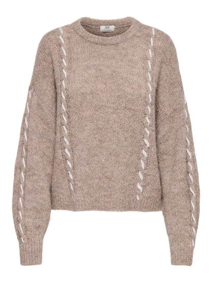 Jdyzoey Ella L/s On Stitch Pullover Knt Beige