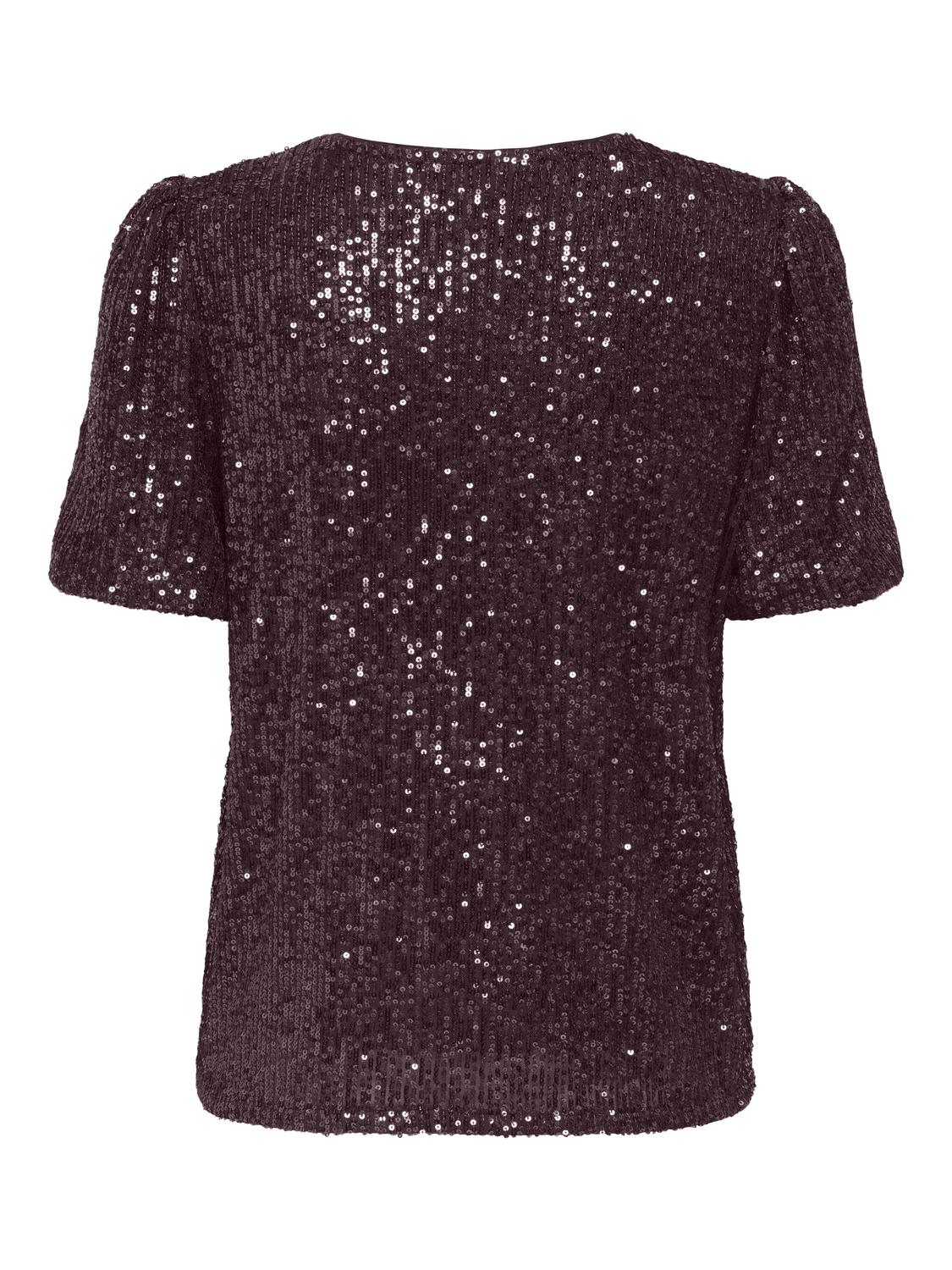 Onlana S/s Loose Sequins Top Jrs Rød