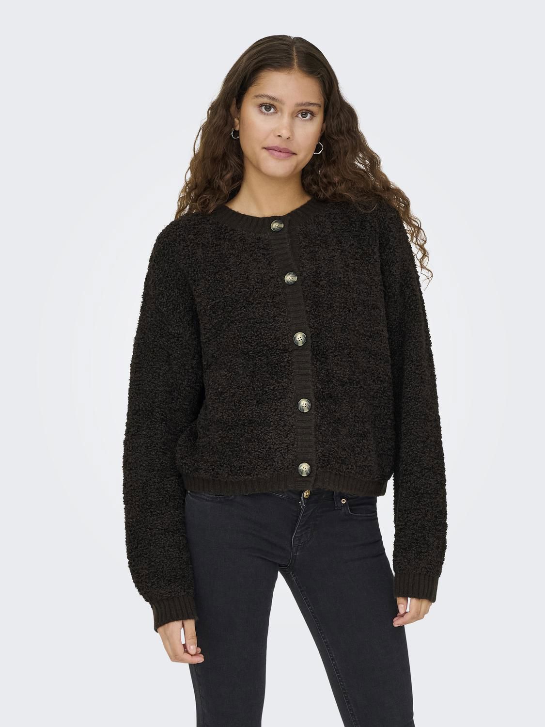 Jdyeira Life L/s Oneck Cardigan Knt Noos Brun