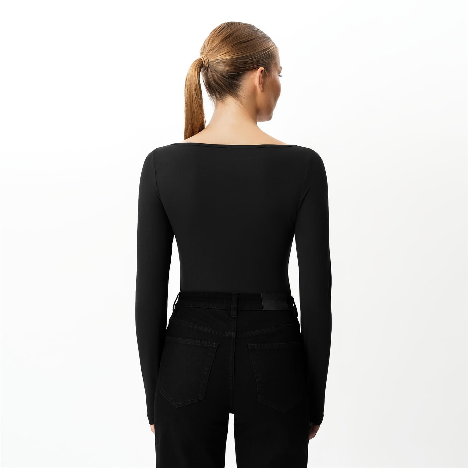 Soft Boatneck Long-sleeve Svart