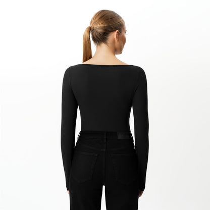 Soft Boatneck Long-sleeve Svart