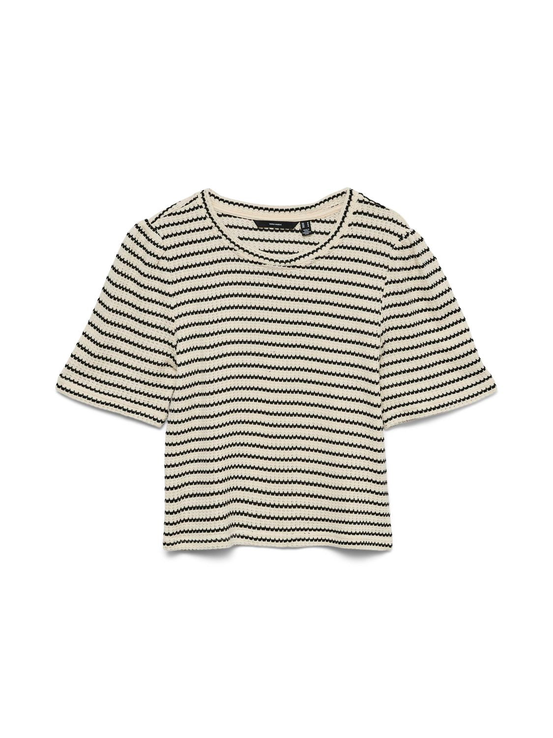 Vmohia 2/4 O-Neck Top Jrs Beige