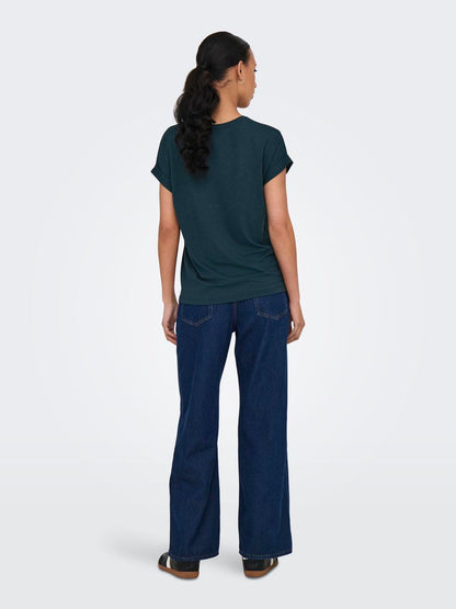 ONLMOSTER S/S O-NECK TOP NOOS JRS Mørketurkis