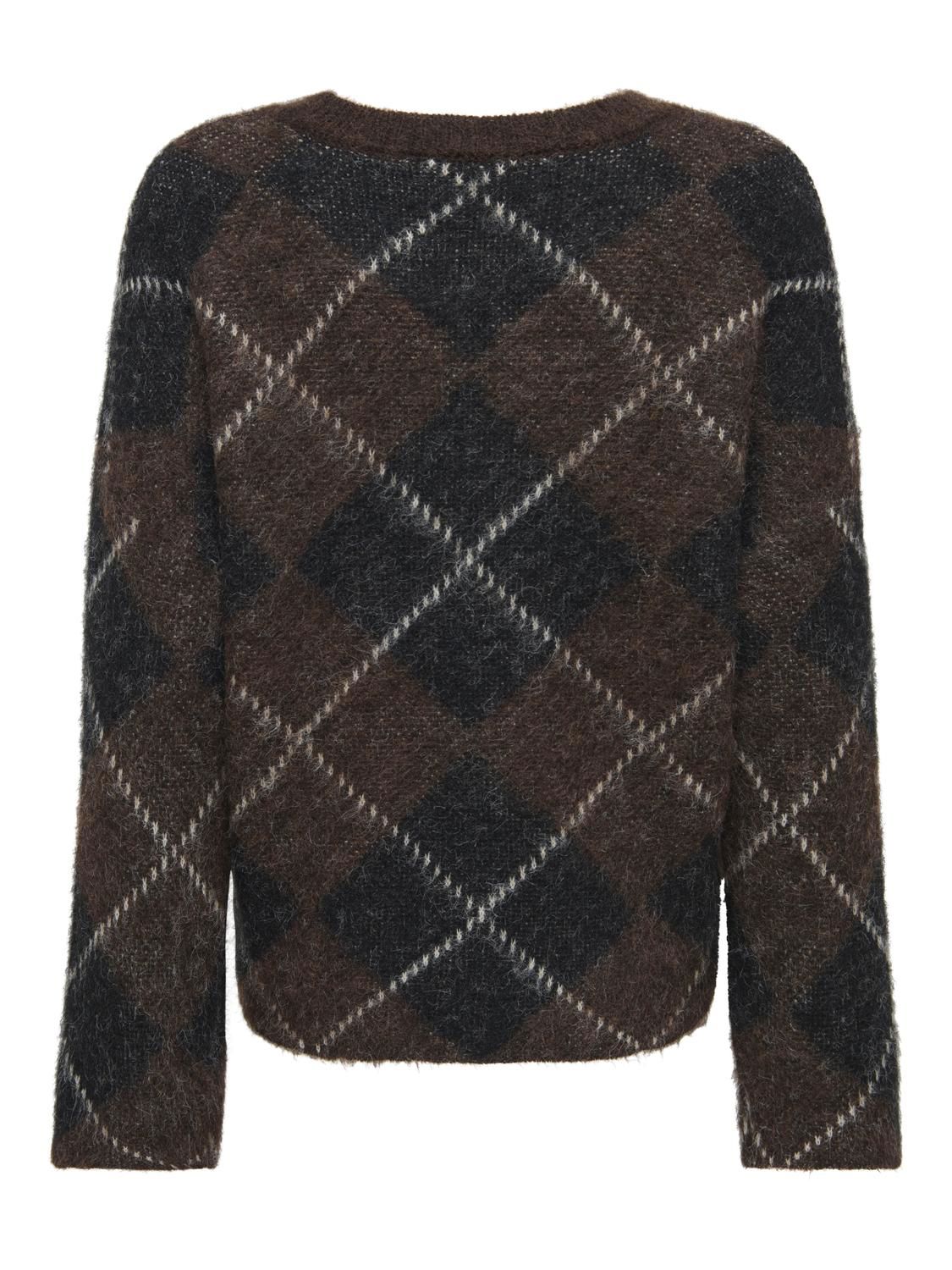 Onlnoeme Ls Pattern O-Neck Nca Knt Brun
