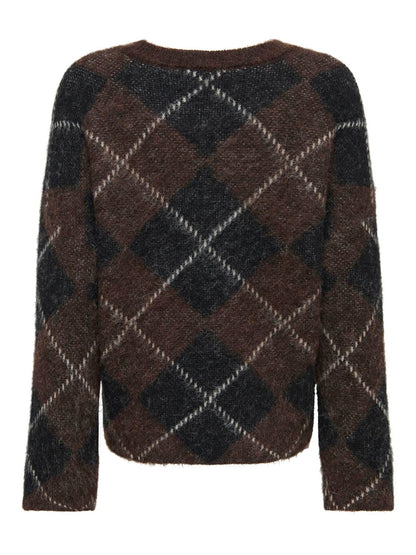Onlnoeme Ls Pattern O-Neck Nca Knt Brun