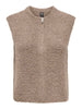Onlbouble Sl O-Neck Zip Vest Knt Brun