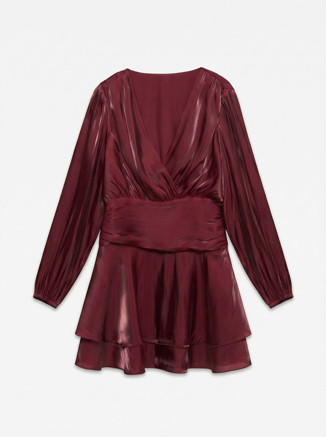Vmpolly Ls Short Dress Wvn Exp Burgunder