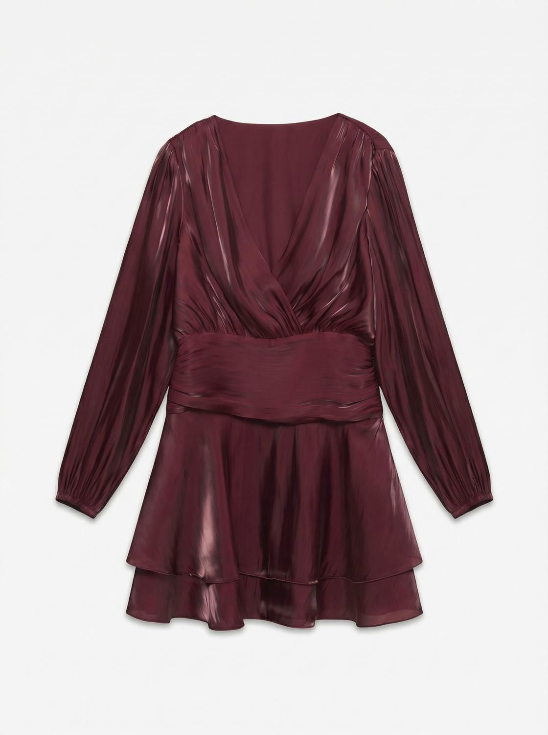 Vmpolly Ls Short Dress Wvn Exp Burgunder