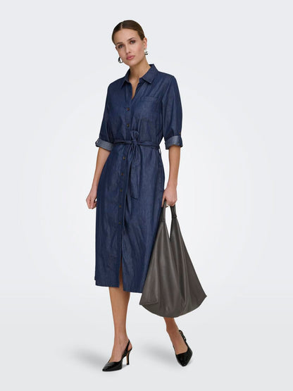 Jdykai 3/4 Midi Shirt Dress Wvn Dia Blå