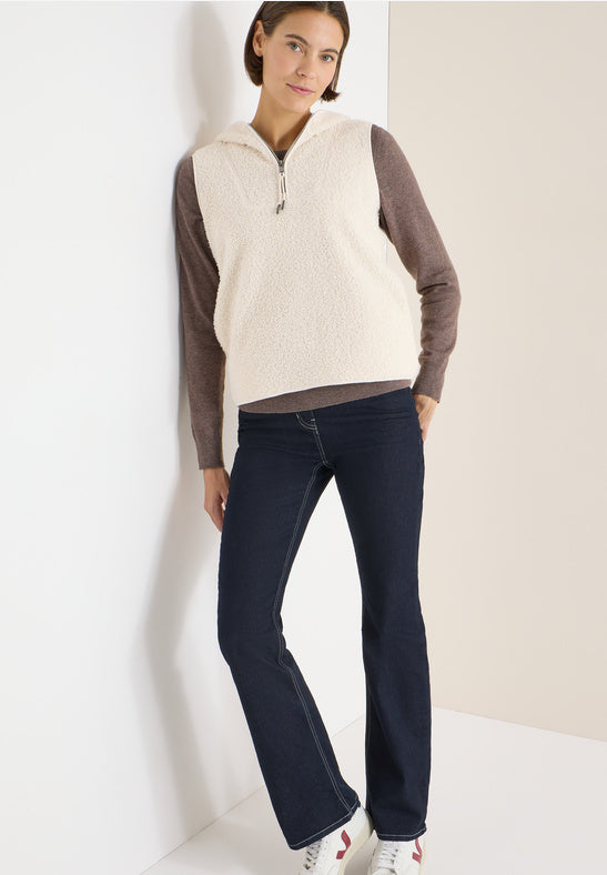 TOS Teddy troyer vest w.hood Off-White