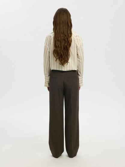 Slwrita Mw Wide Pant Mel Noos Brun