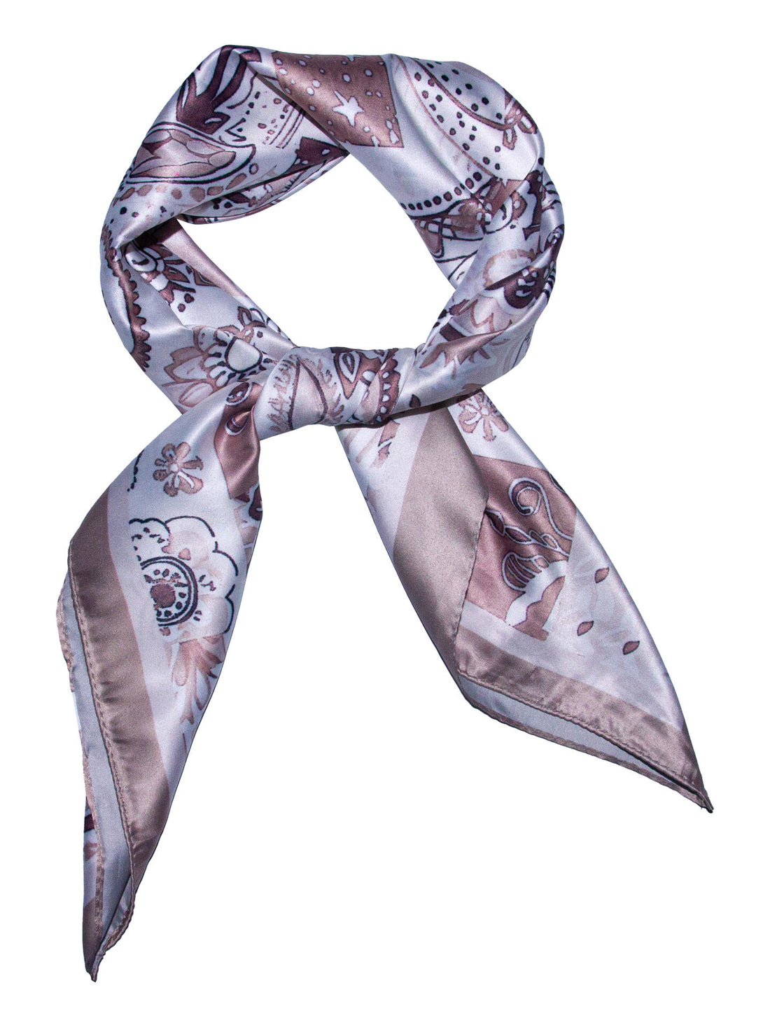 Skjerf m/små ruter 70x70 Brun