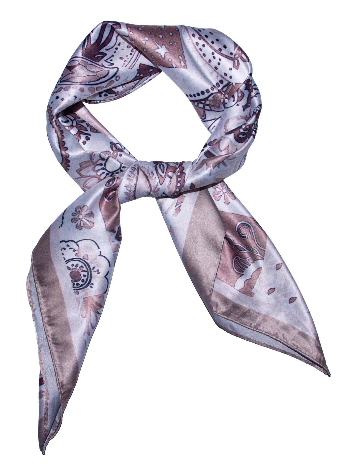 Skjerf m/små ruter 70x70 Brun