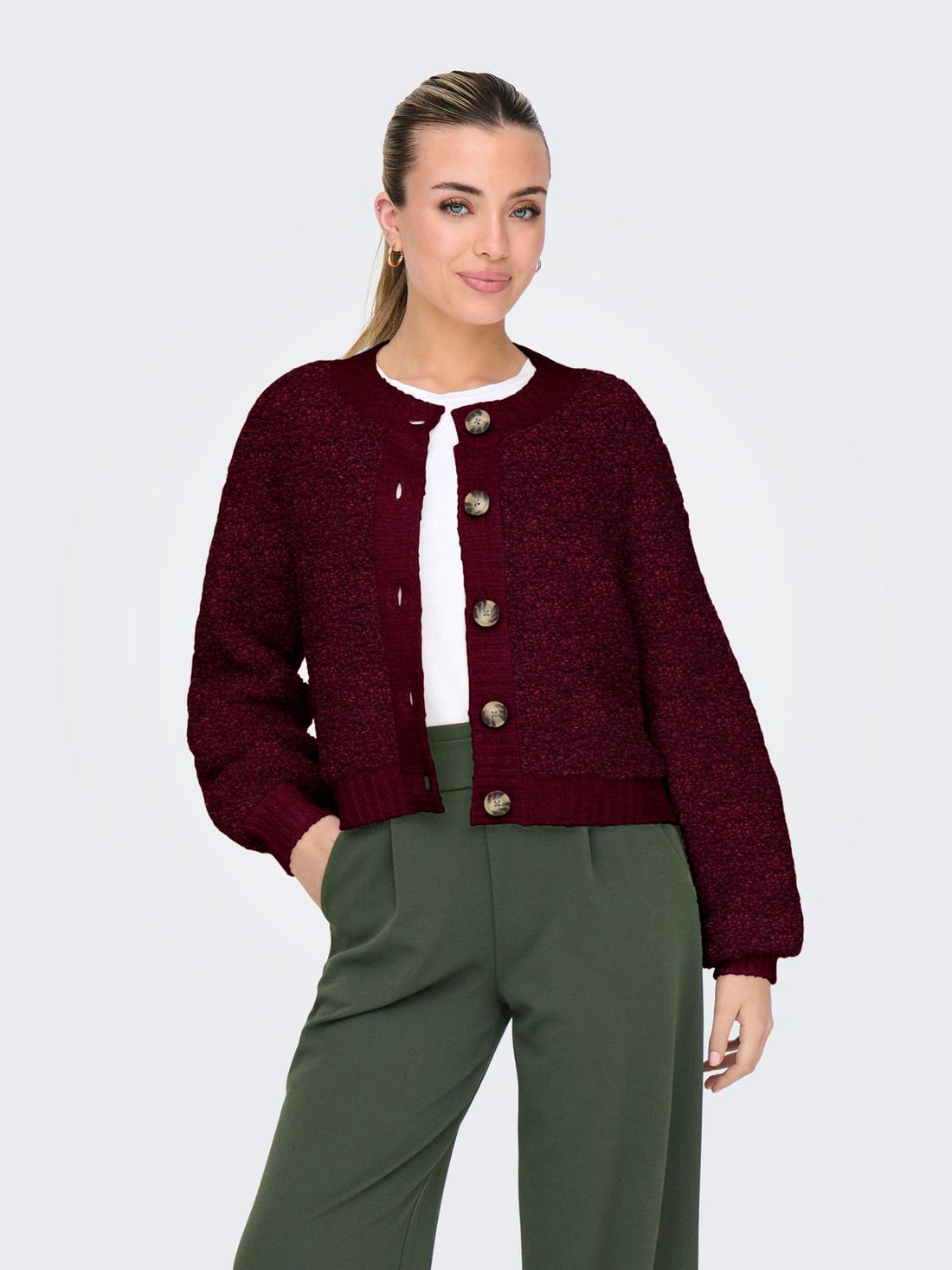 Jdyeira Life L/s Oneck Cardigan Knt Noos Mørkelilla