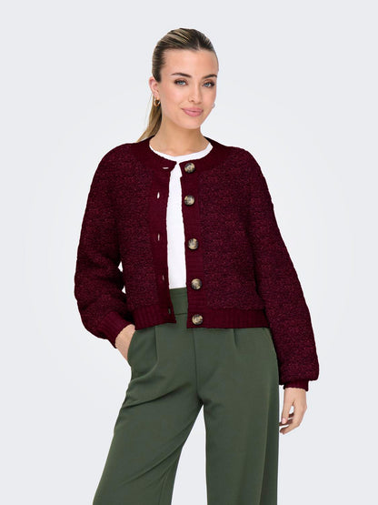Jdyeira Life L/s Oneck Cardigan Knt Noos Mørkelilla