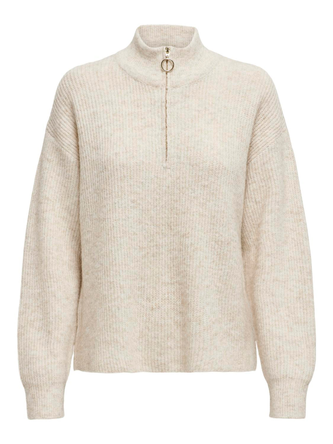 Onltokyo Solid L/s Zip Pullover Knt Noos Lysegrå
