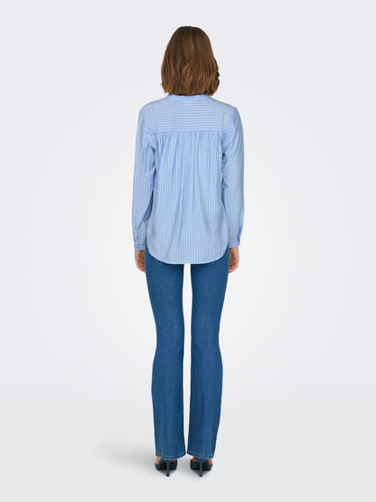 Jdybarbara Life L/s Top Wvn Blå