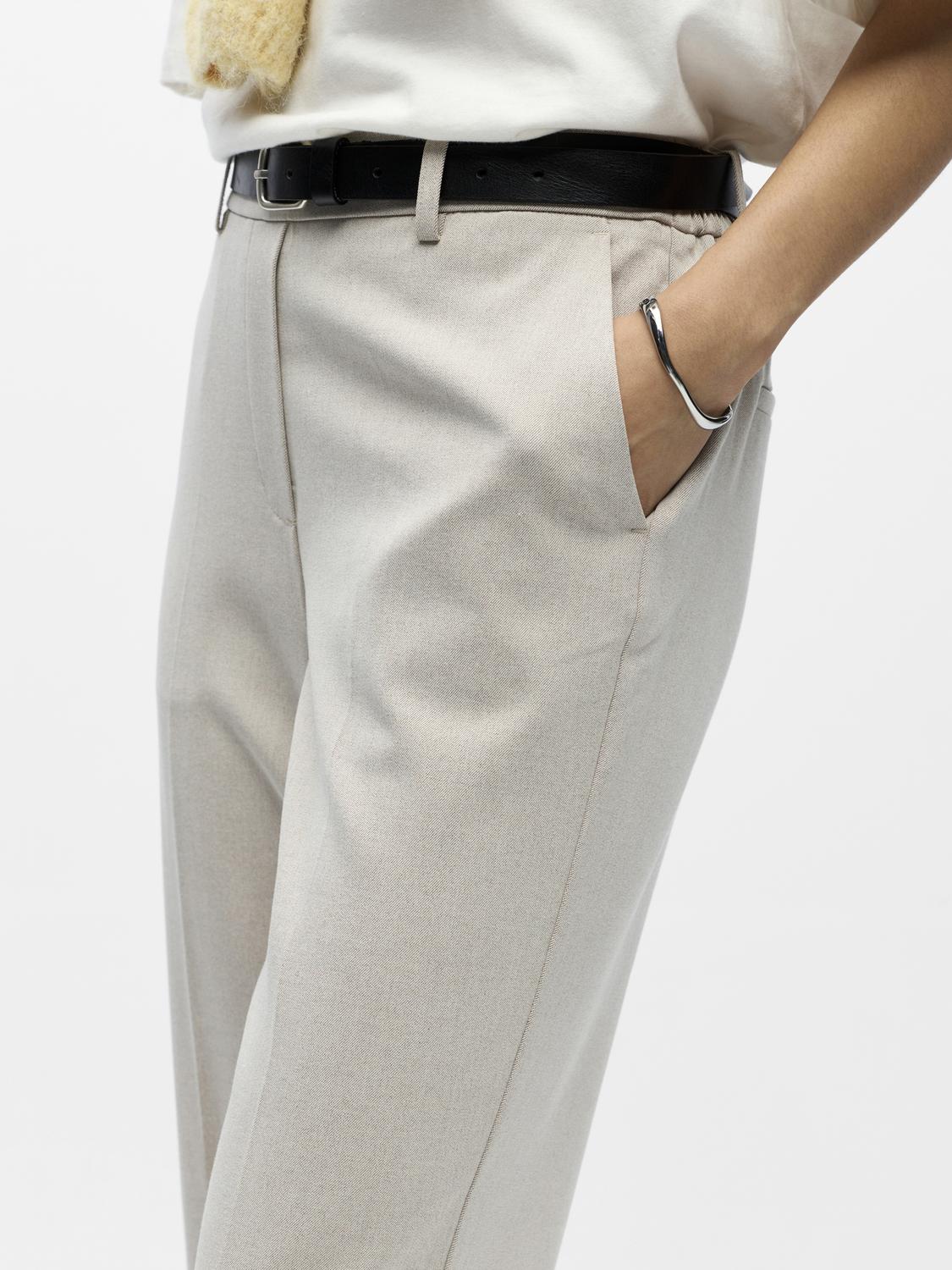 Objlisa Mw Straight Pant Noos Beige