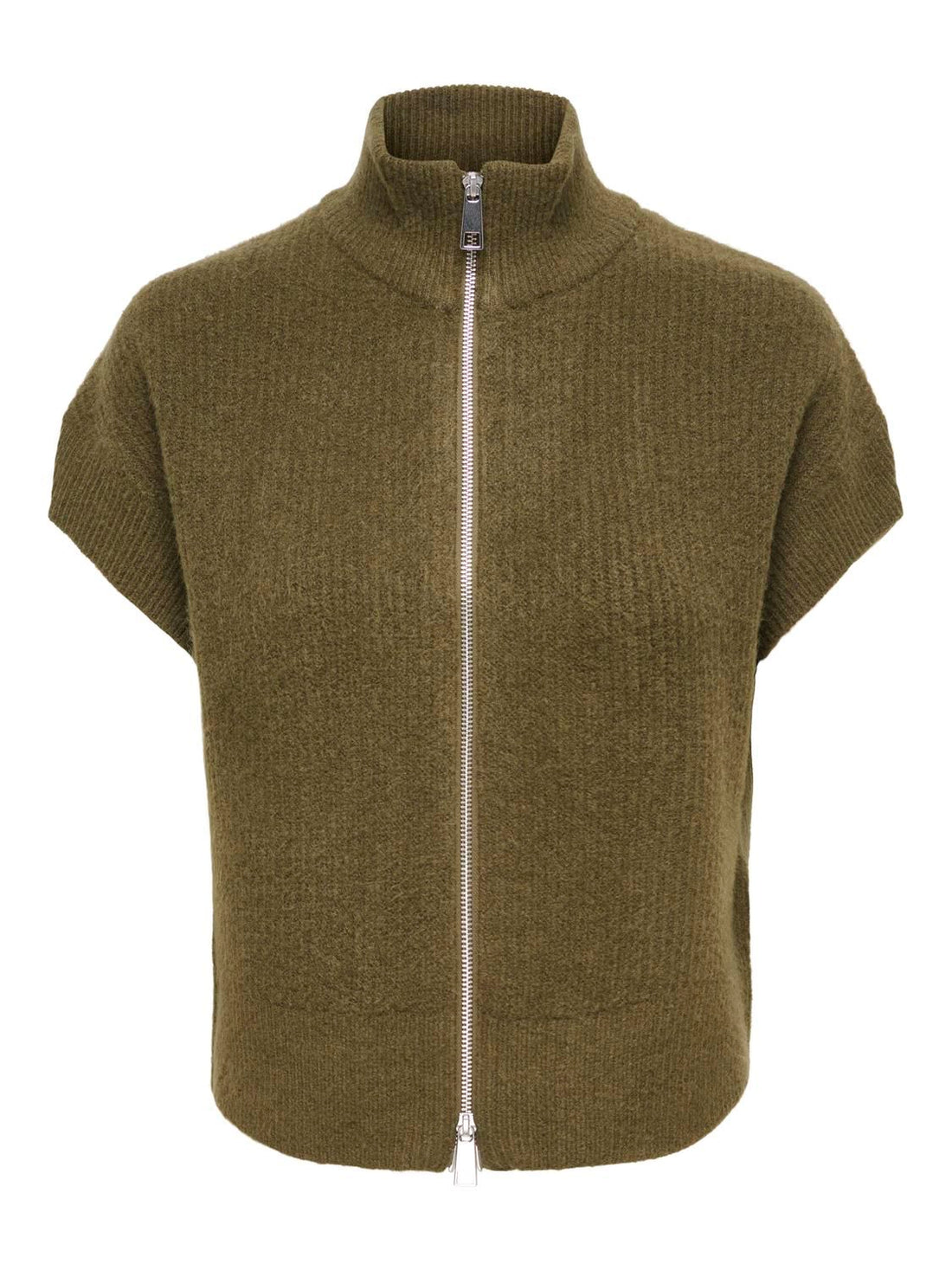 Onlbianca Sl Highneck Zip Vest Knt Grønn