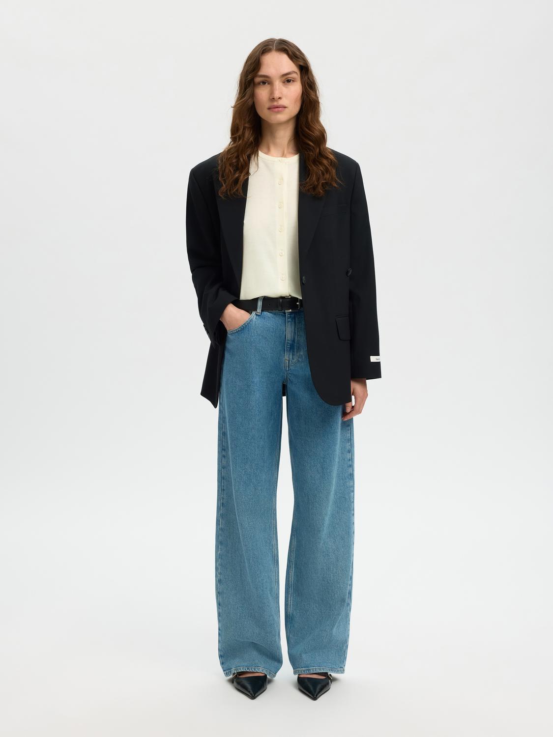 Slwthea Ls Knit Merino Cardigan Noos Hvit